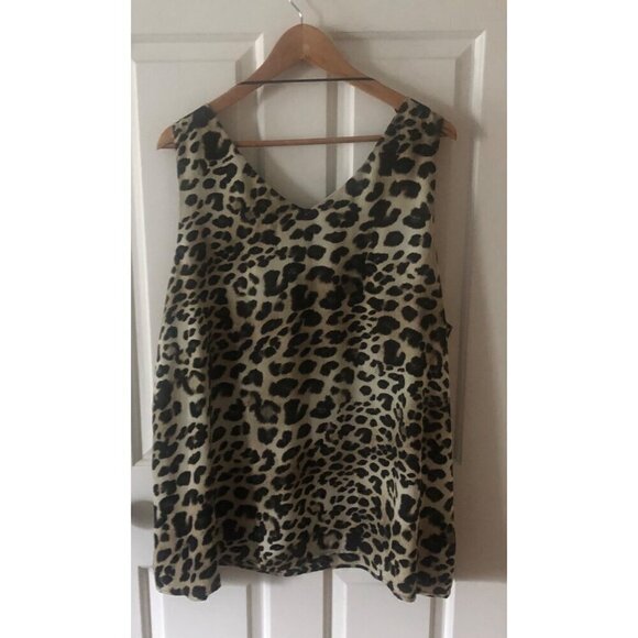 Women's Bobeau Plus Size Leopard Tank Blouse Top Cami Size 1X - Picture 5 of 12